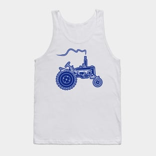 old farming machine in blue white color Tank Top